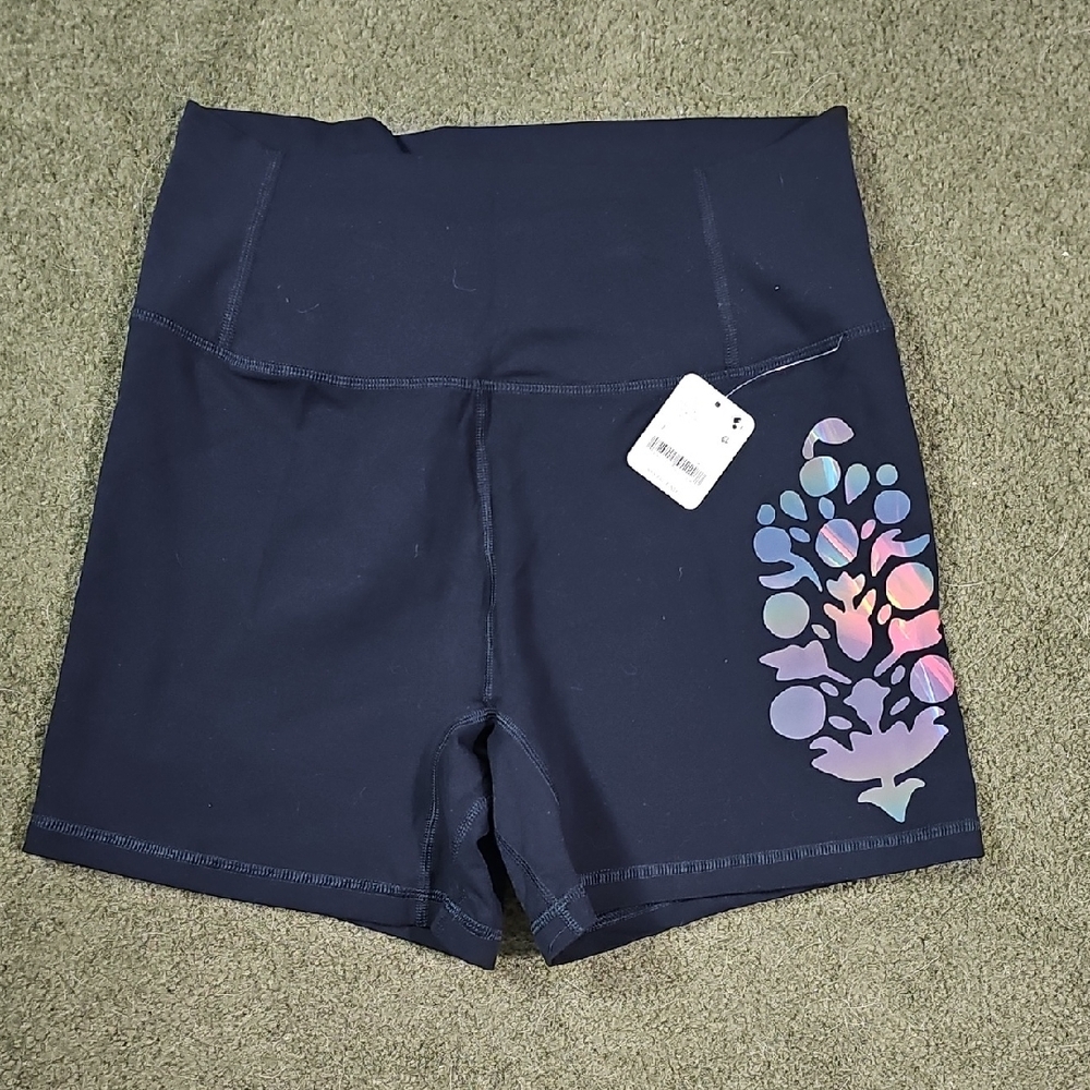 Free People Movement Black Large Logo NWT Never Better Bike Shorts